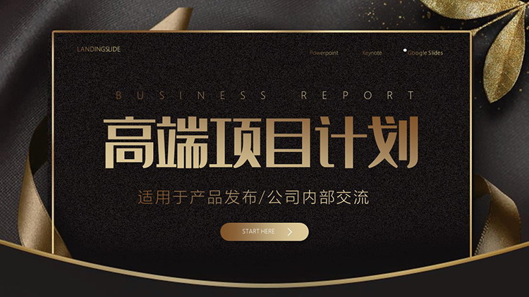 精致高端黑金风项目计划书PPT模板下载